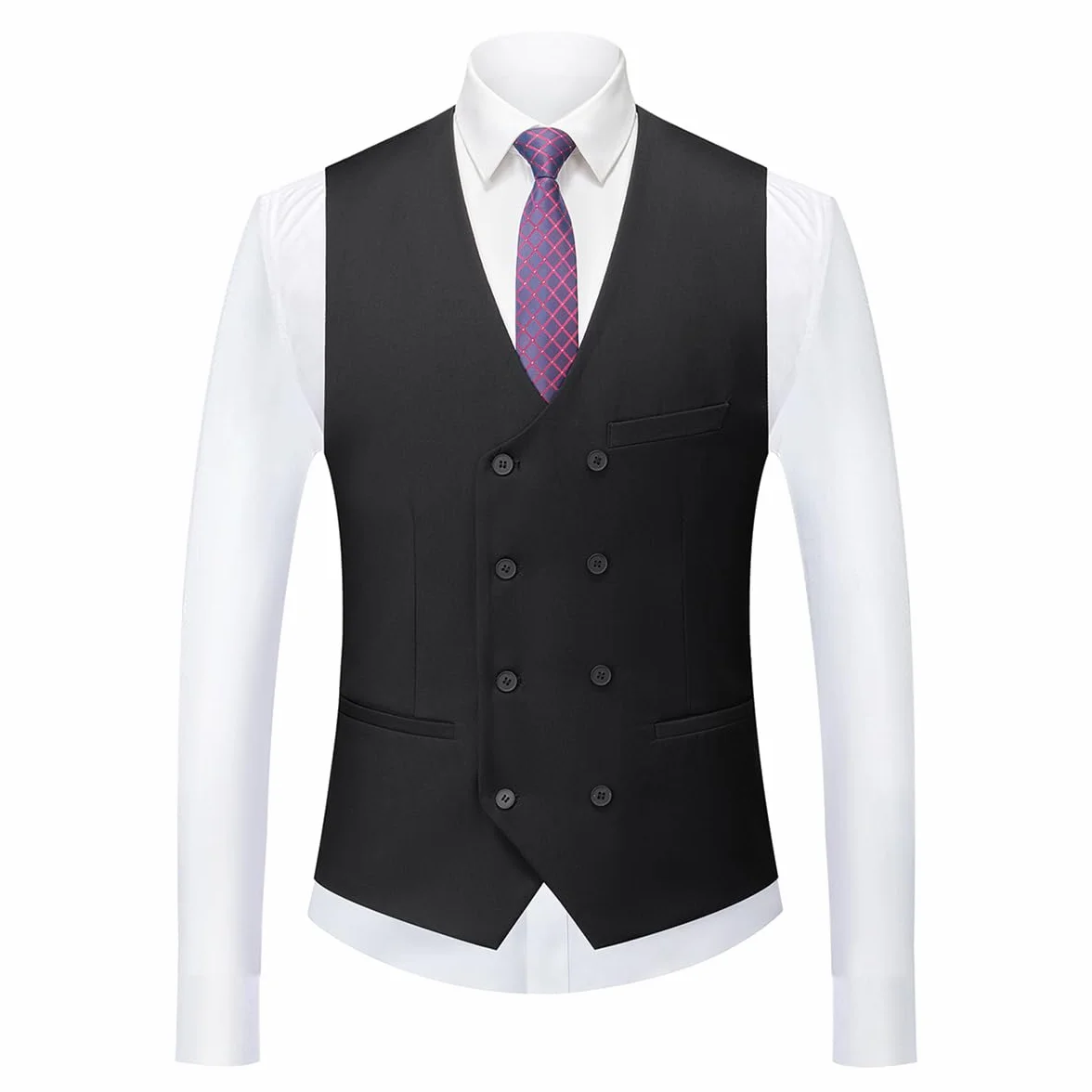 MODFUL Traje de hombre de 3 piezas, corte ajustado, con un botón, chaleco de boda