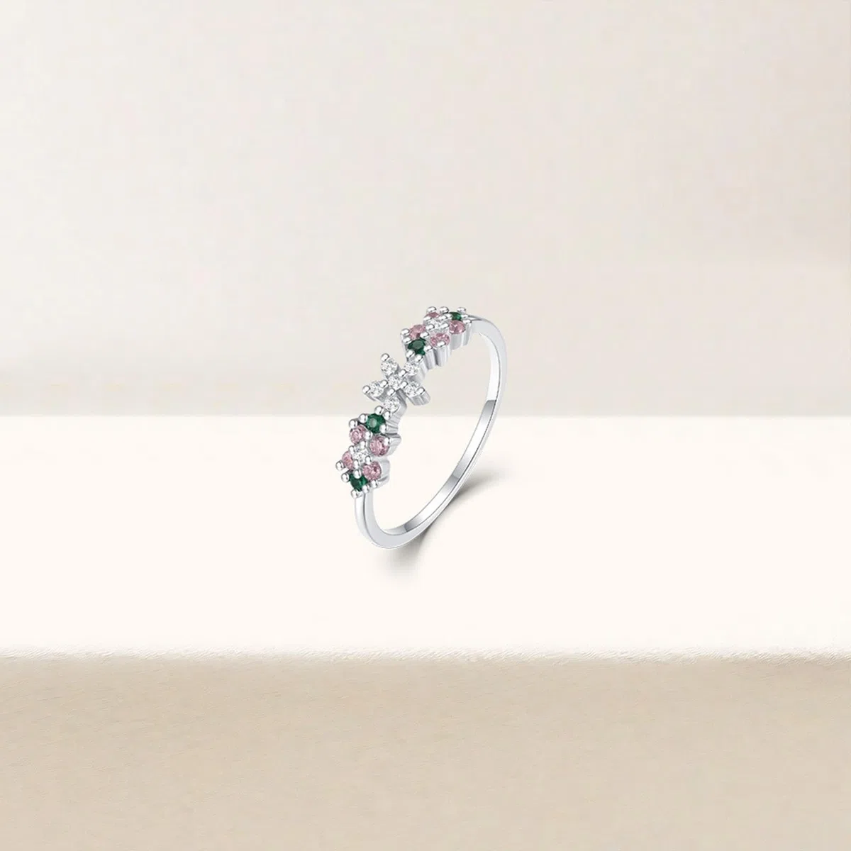 Anillos de boda para mujer, anillo de compromiso de oro blanco de 9/14/18 quilates con piedra preciosa redonda