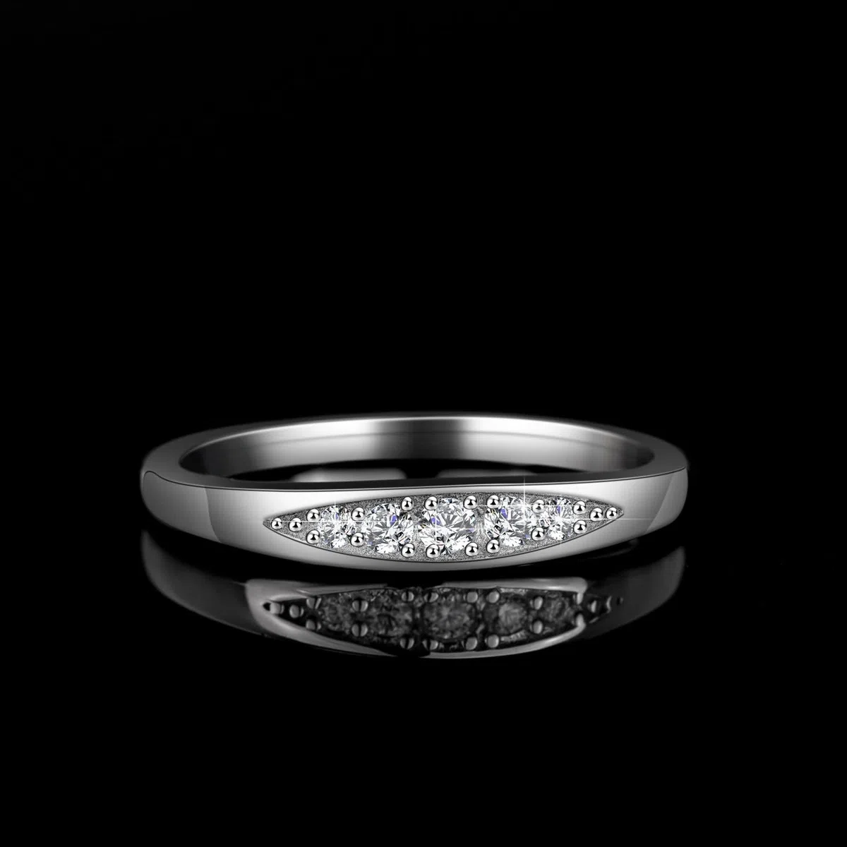 Anillo de compromiso para mujer, oro blanco con diamantes, anillos de boda de oro auténtico, delicado para mujer