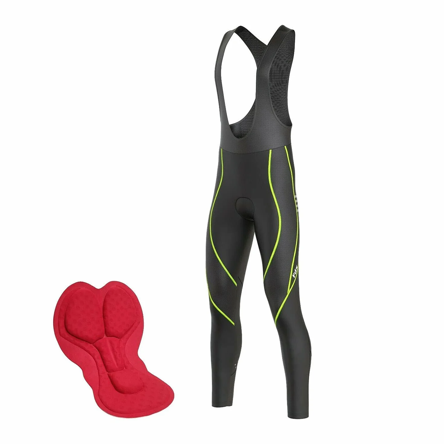 FDX Pantalones de ciclismo hombre forro polar térmico 3D transpirables reflectantes
