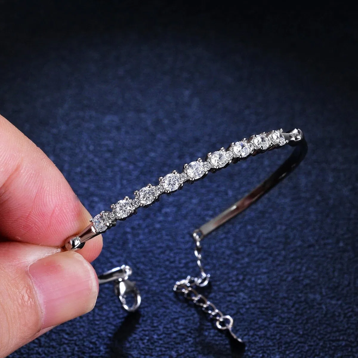 Pulsera de piedra natal de platino para mujer, pulseras simples y delicadas de diamantes creados para mujer, oro amarillo de 9/14/18 quilates