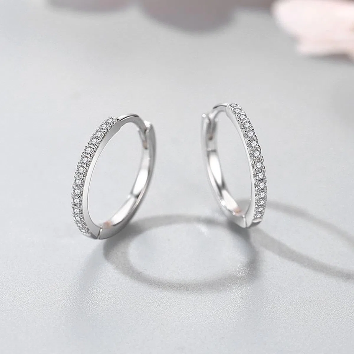 Pendientes de oro blanco 375 de 9 quilates, joyas con moissanita redonda, eternidad Au375