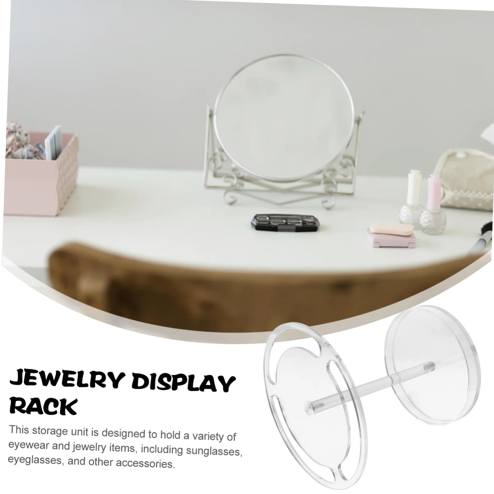 Organizador y Bandeja Acrílico de Gafas de Sol con Diseño Giratorio 360 Grados Soporte y Expositor Elegante para Fiesta Verano para Oficina y Hogar