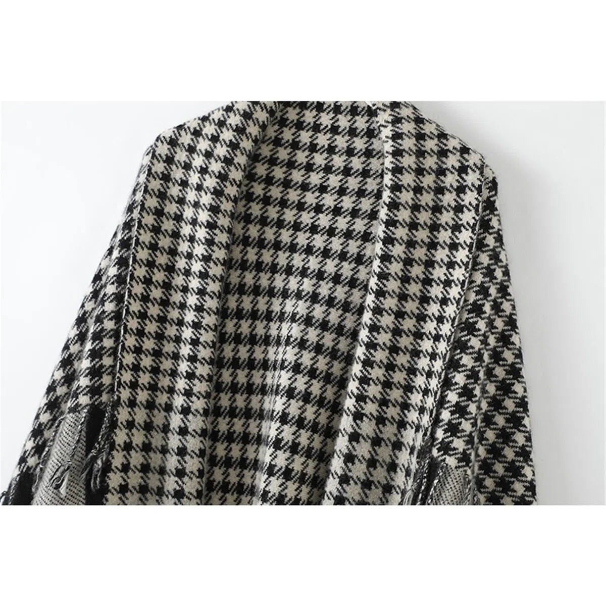 Elegante chal de cachemir con borlas y patchwork for mujer, bufanda, capa gruesa, manta Chal de invierno
