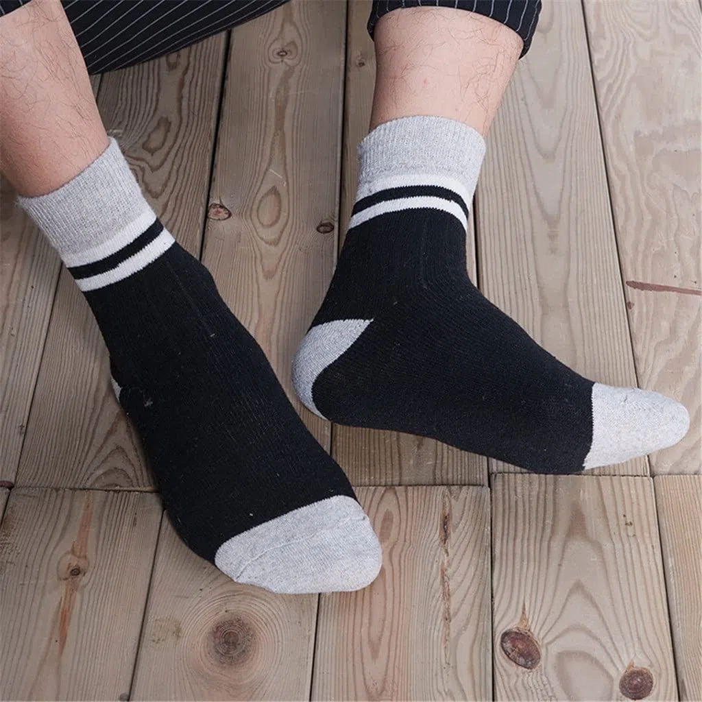 5 Pares/Lote Calcetines de Lana Hombres Invierno Cashmere Transpirable Cómodo Calcetines Cálidos Hombre (Color: T Tamaño: Un tamaño) (Color : A, Size : One Size)