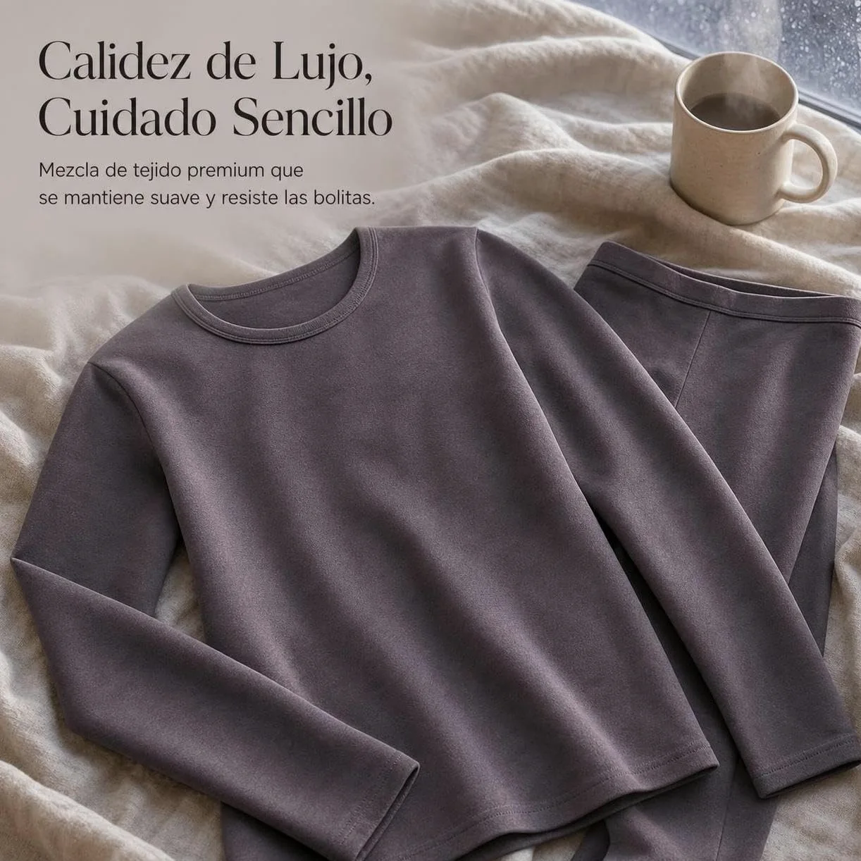 Ropa Interior Térmica Hombre Sin, Tejido modal, antipilling - cuello redondo | larga larga | algodón, antibacteriano 10A, para Esquí