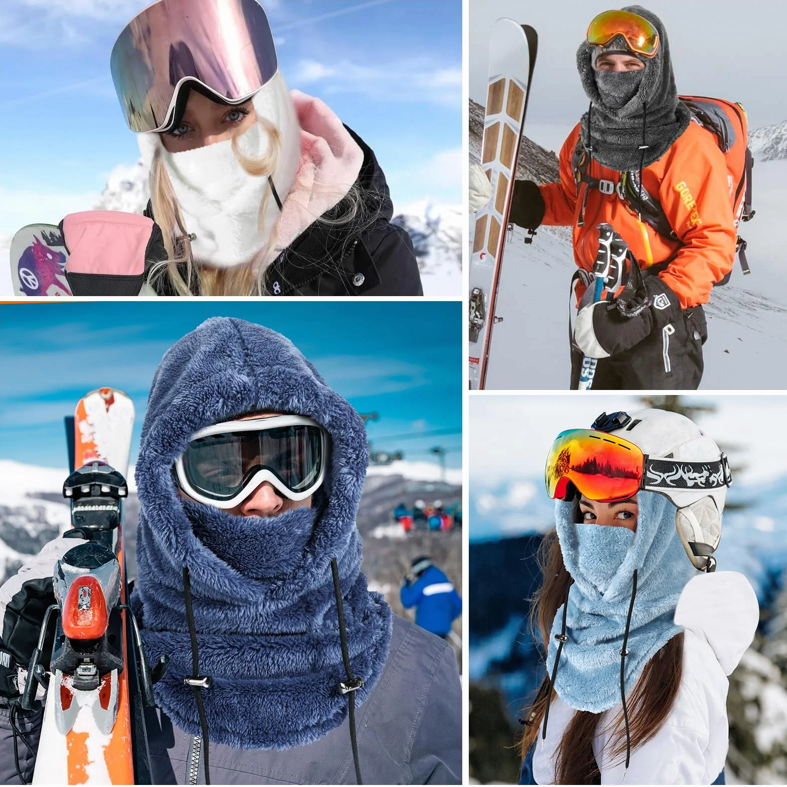 Pasamontañas Térmicos de Invierno, Multifuncional Prueba de Viento Cálido Máscara De Esquí, Mascarilla Moto Térmica Forro Polar, Gorro Cálido Invierno para Mujeres Hombres Deportes Aire Libre