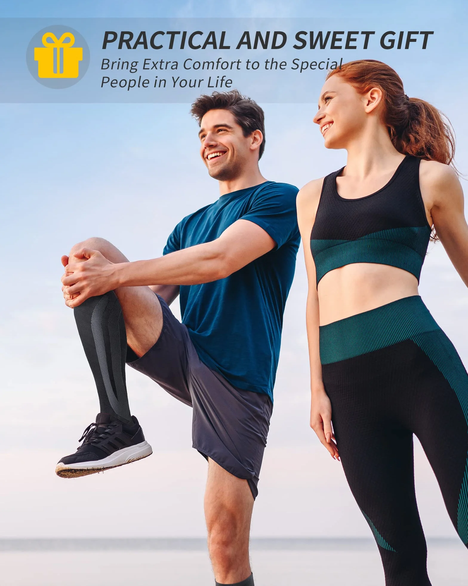 CAMBIVO Medias de Compresión 20-30mmHg 3 Pares para Mujer y Hombre, Calcetines Compresion para Varices, Deporte, Viajes
