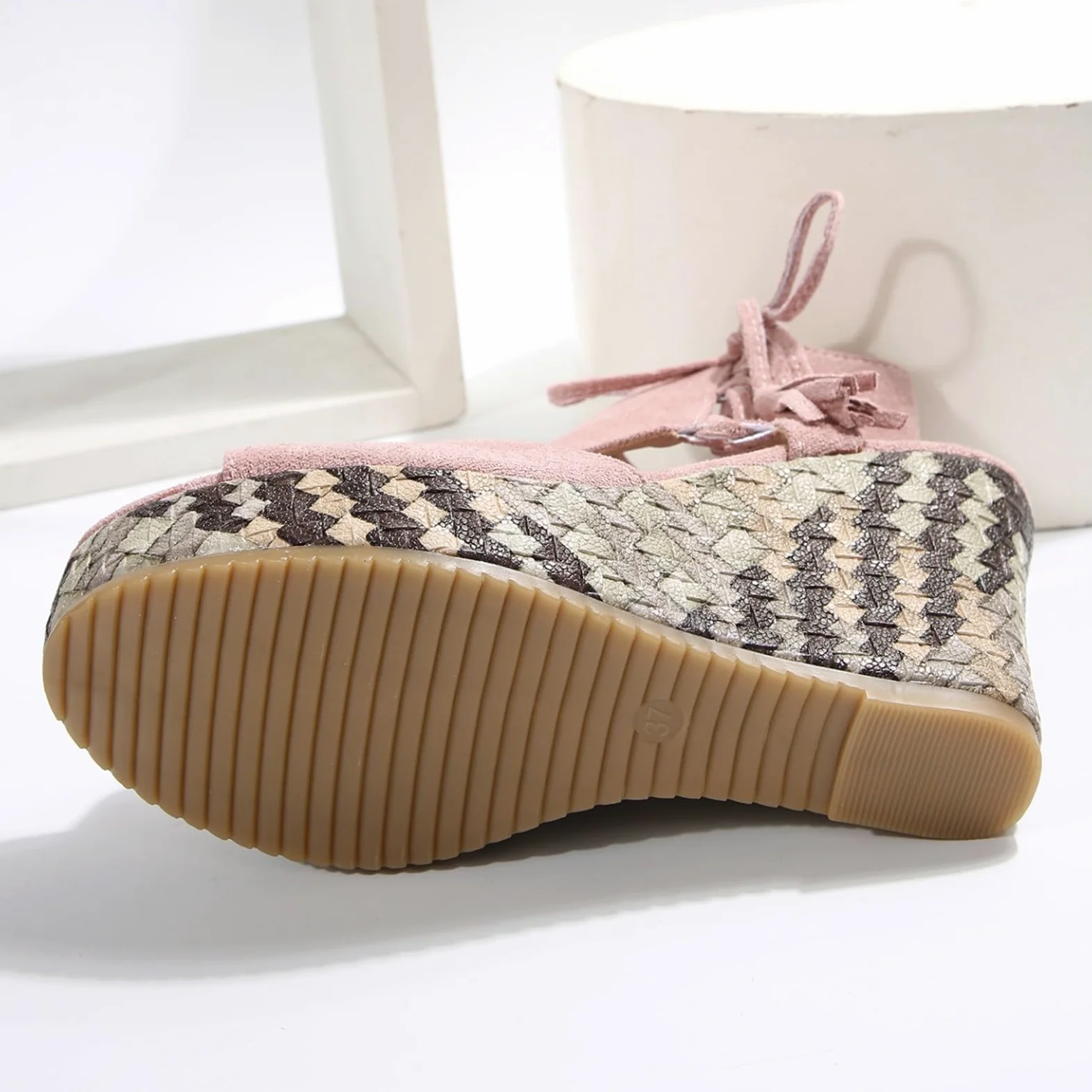 Genérico Chanclas Cós De Verano Para Mujer Sandalias De Verano Para Mujer Sandalias Suela Con Cuña Elegantes Cuña Caminar Cós Con Hebilla Ajustable Planas Transpirables Suelas Gruesas Calzado