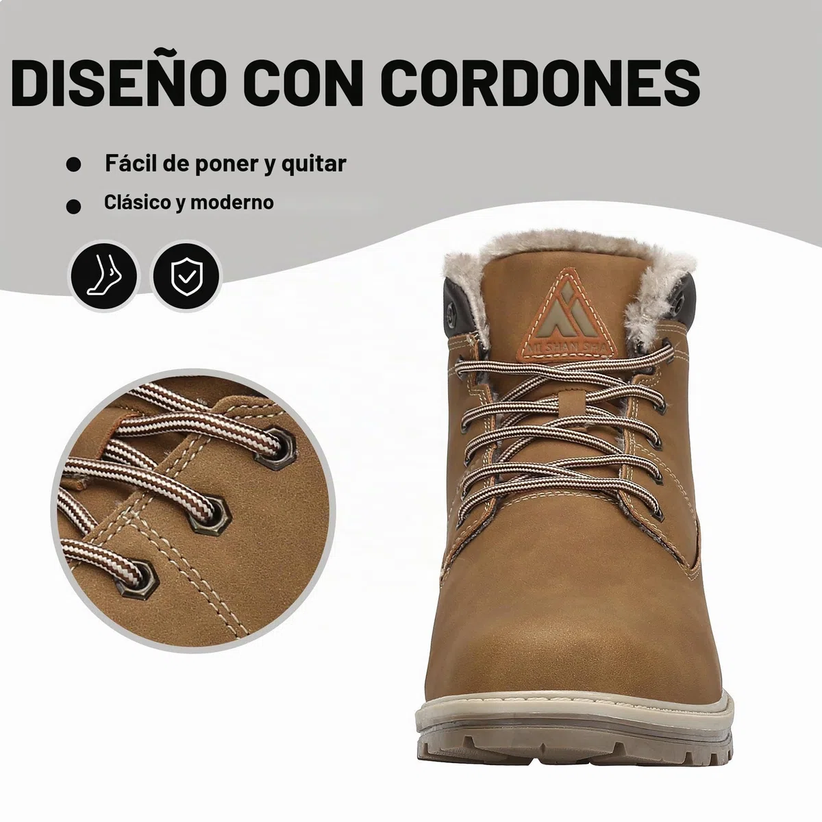 Mishansha Botas de Nieve Hombre Mujer Invierno Amarillo Gr.45