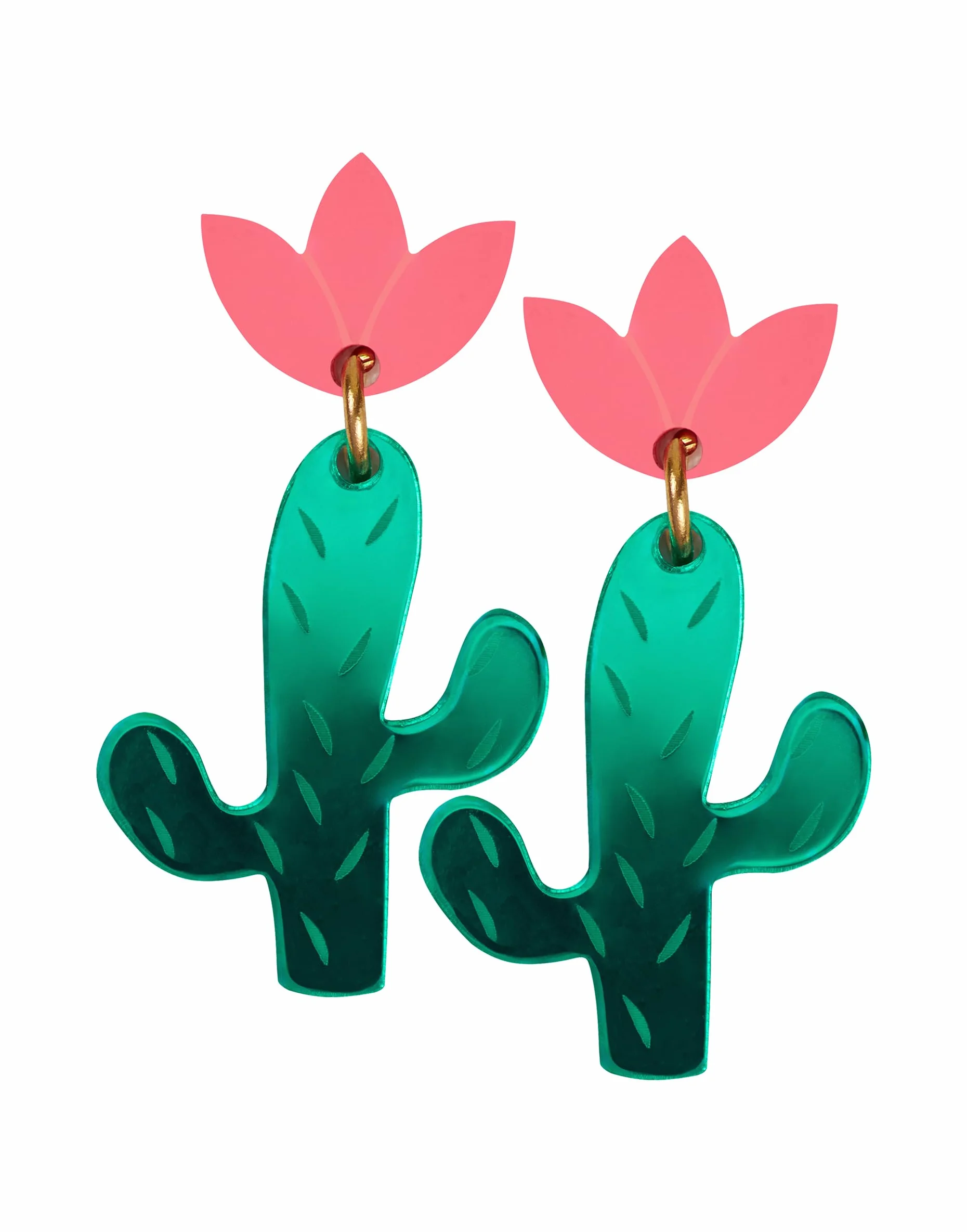 Pendientes Cactus Mujer Acero Metacrilato Regalo