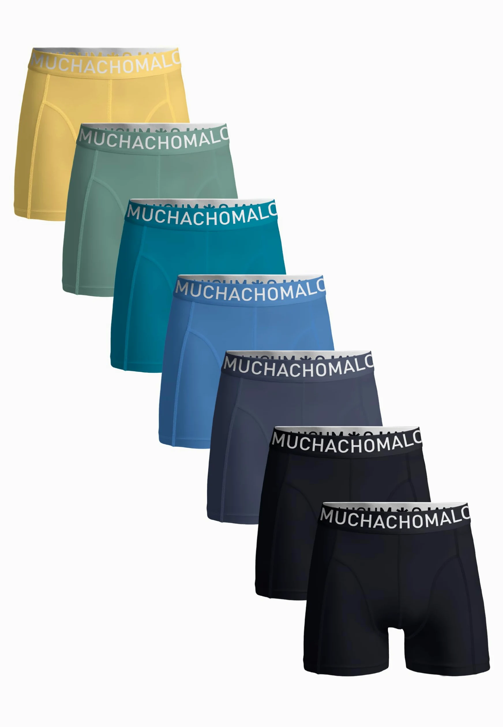 Muchachomalo Calzoncillos para Hombre, Ropa Interior Lisa de Algodón para Hombre, Pack de 7 Unidades, Bóxers Lisos de Corte Clásico con Cintura Elástica