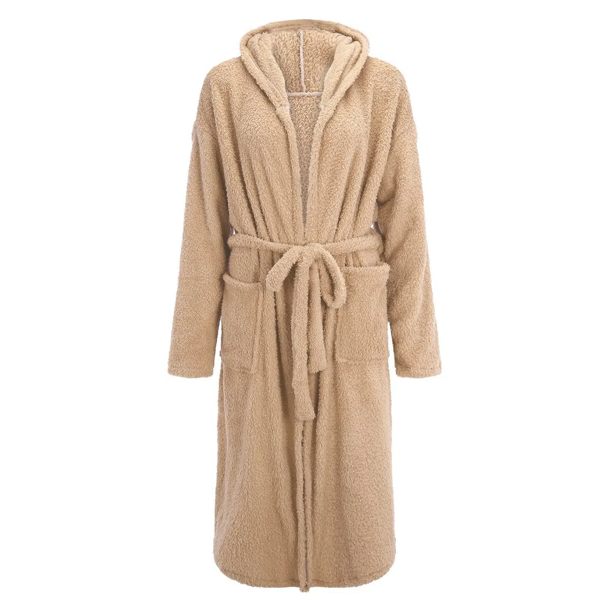 Bata de baño de franela con capucha y doble bolsillo para mujer, suave y cálida, de doble cara, de terciopelo, para el hogar, para hombre, talla 2XL