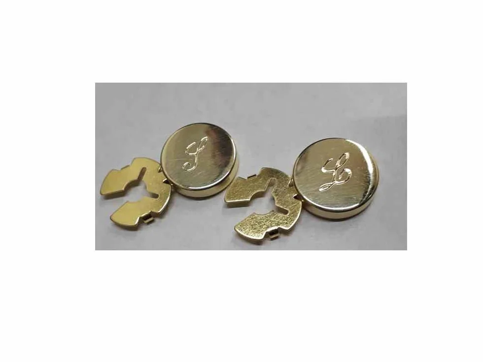 1 par de cubrebotones personalizados, 1 inicial cubrebotón, elegir color oro, plata, etc. Bijoux hombre, llavero, LATÓN MOJADO