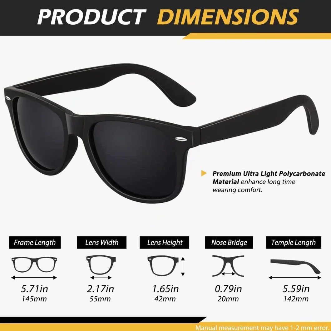 LINVO Gafas de Sol Polarizadas Hombre Mujer Protección UV Estilo Retro 80's
