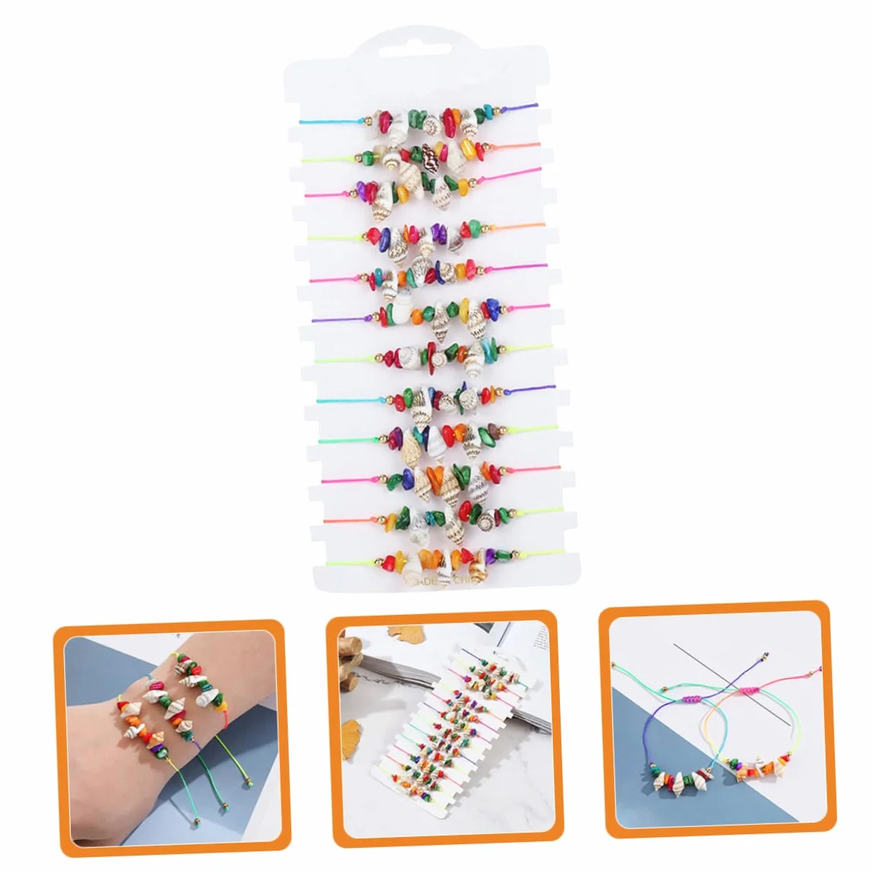 GALPADA 48piezas Pulsera De Concha y Tobillera De Playa Joyería Bohemia Para Mujeres y Niñas Accesorios De Verano