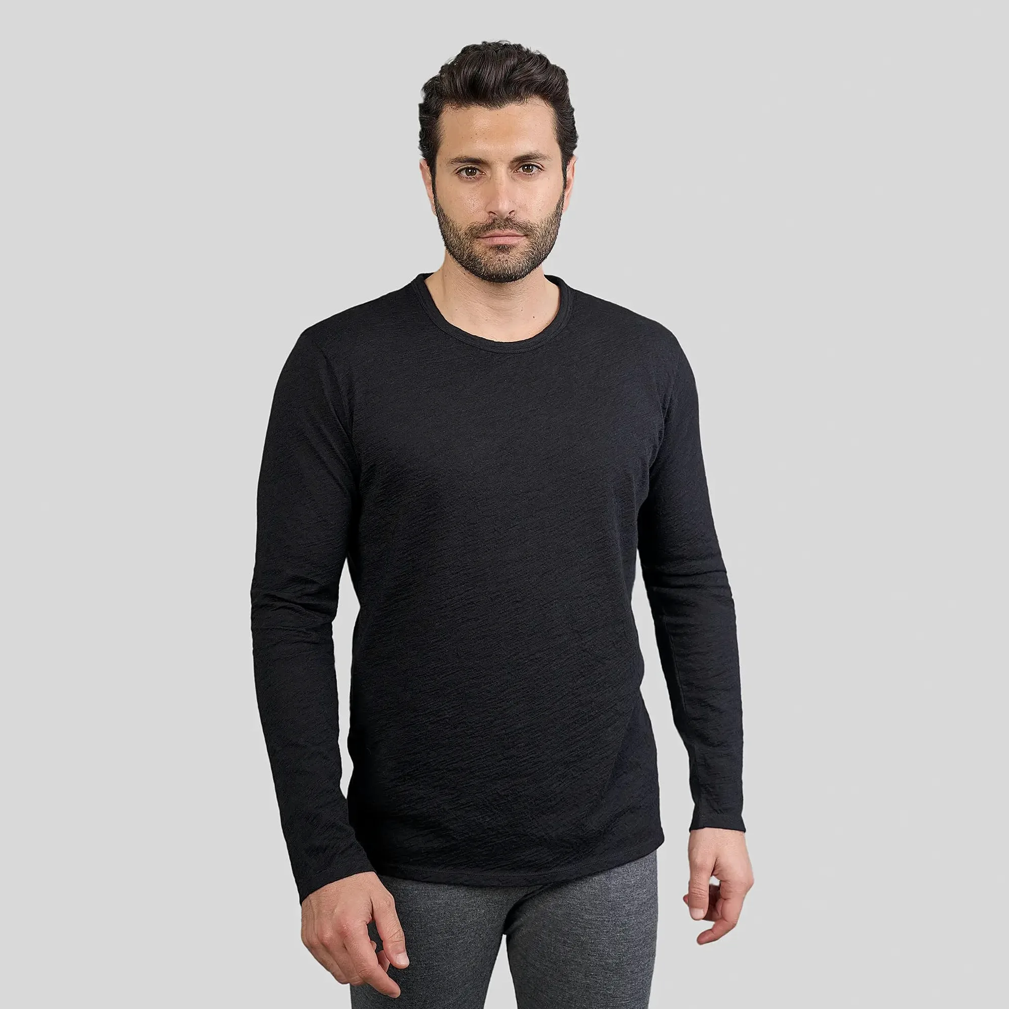 Arms of Andes Men's Alpaca Wool Long Sleeve Base Layer: 160 Ultralight