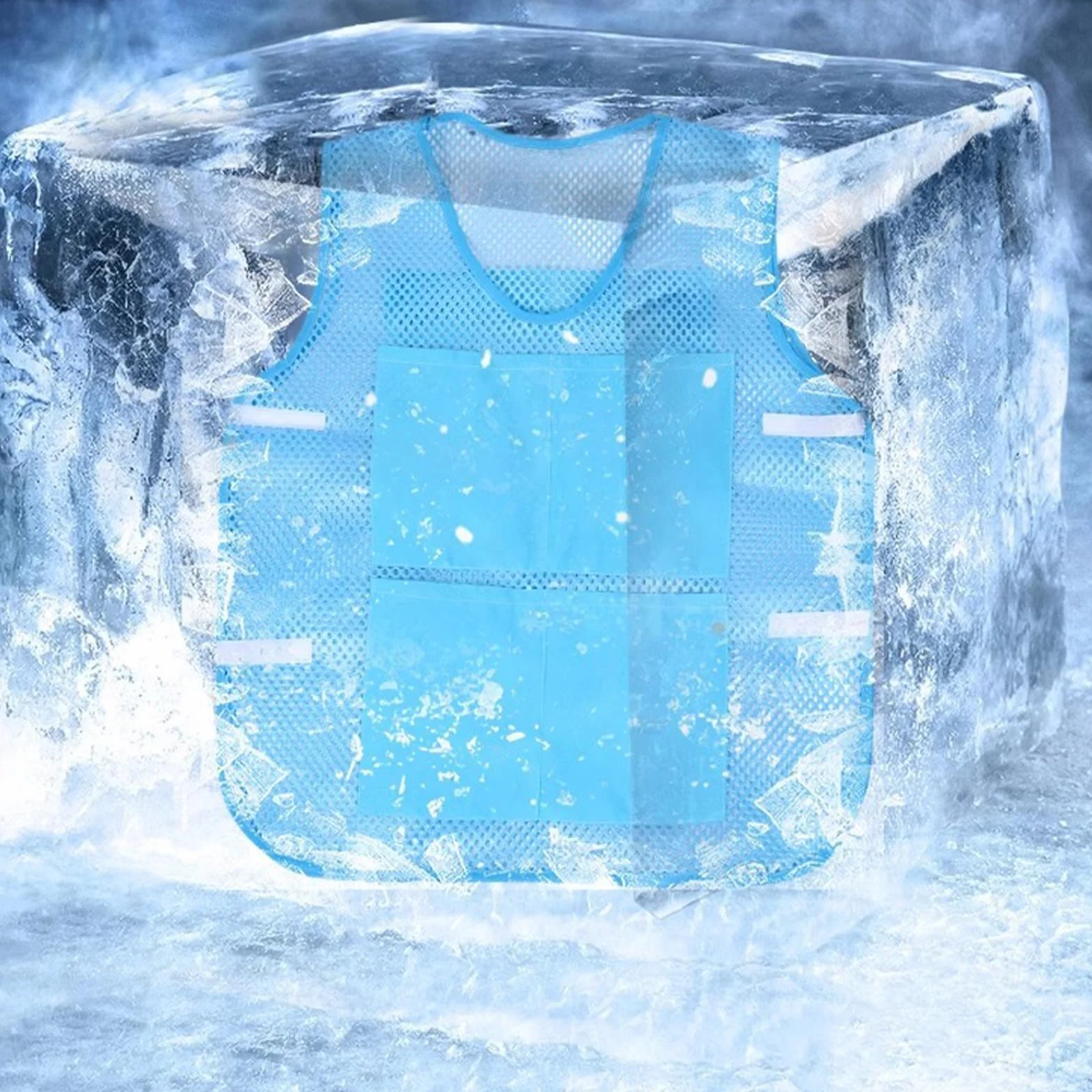 Chaleco Refrescante Para Hombres Frío Rápido 8 Paquetes De Gel Ropa Tecnológica Trabajo Al Aire Libre Deportes Viajes