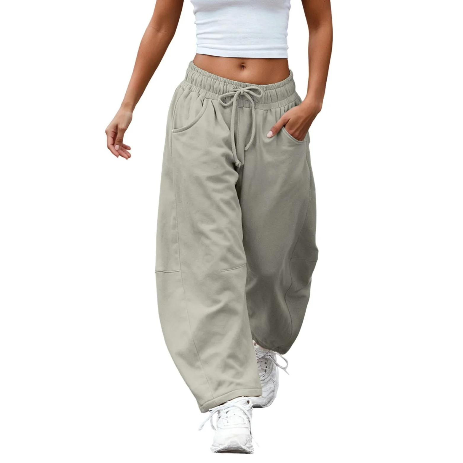 Pantalones de chándal para mujer, holgados, pantalones de deporte de pierna ancha, pantalones de chándal de moda, pantalones de chándal de cintura alta, cómodos, pantalones de entrenamiento