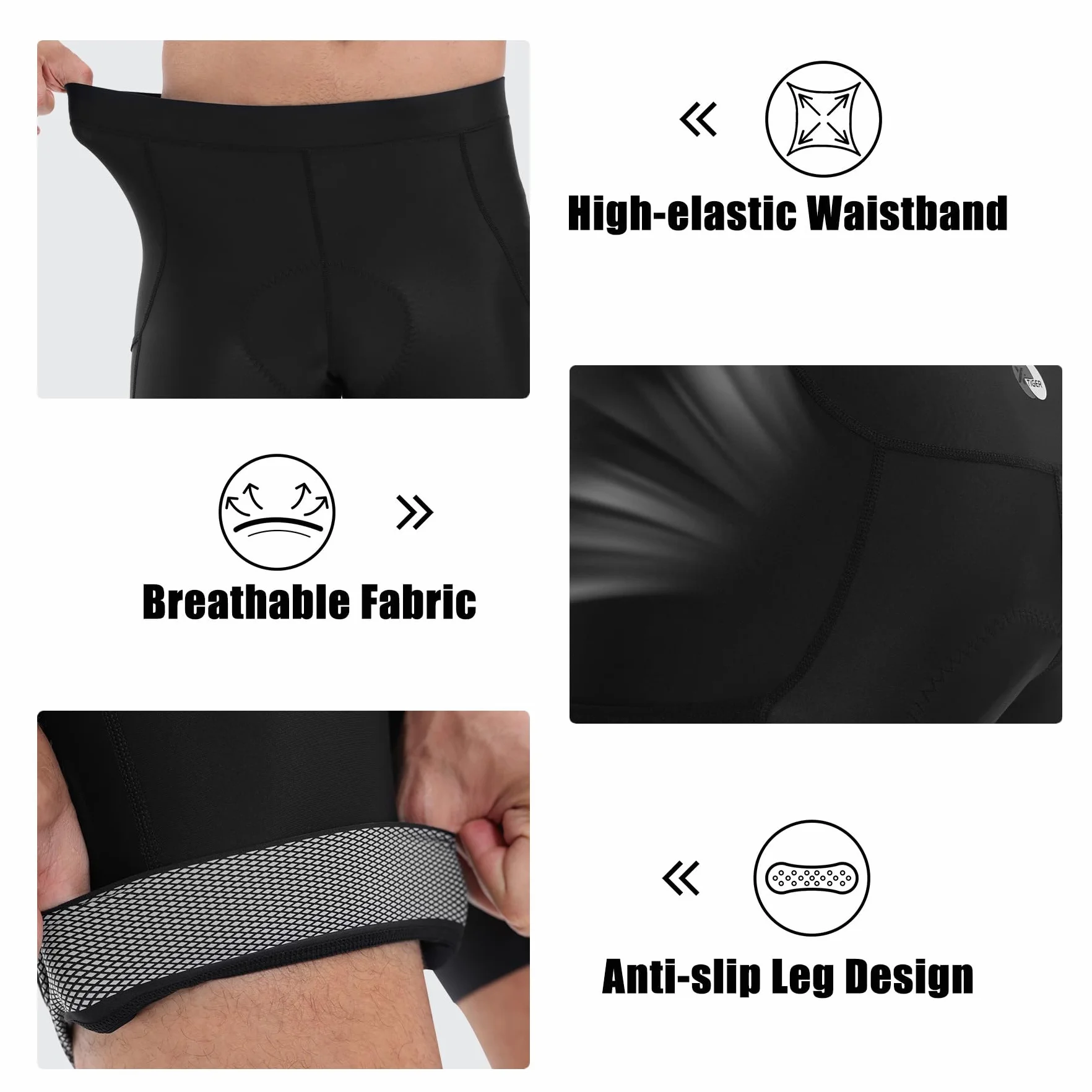 X-TIGER Culotte Ciclismo Hombre Acolchado Pantalon Cortos MTB Bicicleta Pantalones Secado Rápido Transpirable con 3 Bolsillos