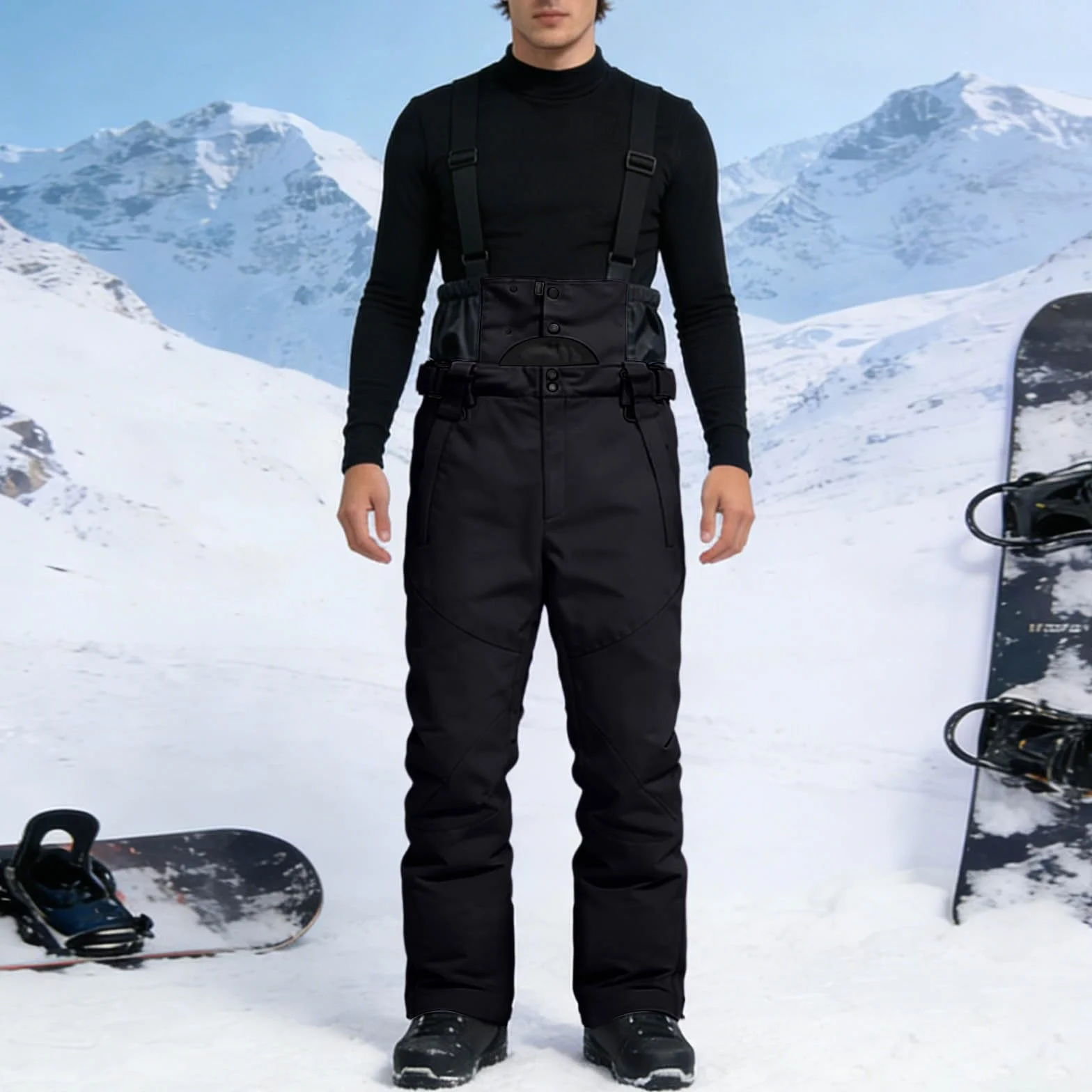 Genérico Pantalon Nieve Mujer Pantalones De Esquí Baggy Pantalón Termico Pantalon Ski Mujer Cálidos con Multibolsillos Pantalones Nieve Mujeres Ajustable Exterior Ropa Ski