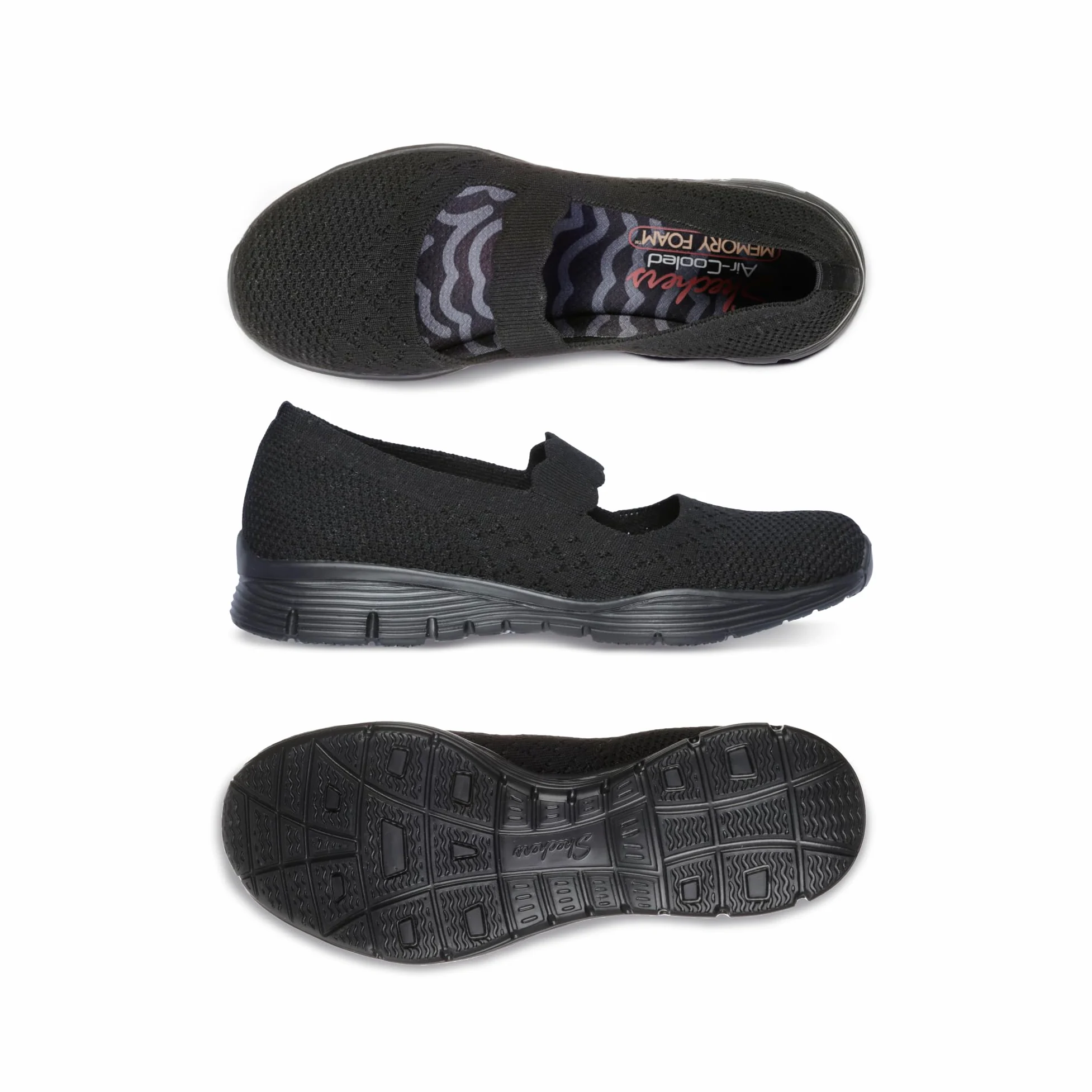Skechers Seager - Power Hitter - Engineered Knit Mary Jane Mercedita planaMujer