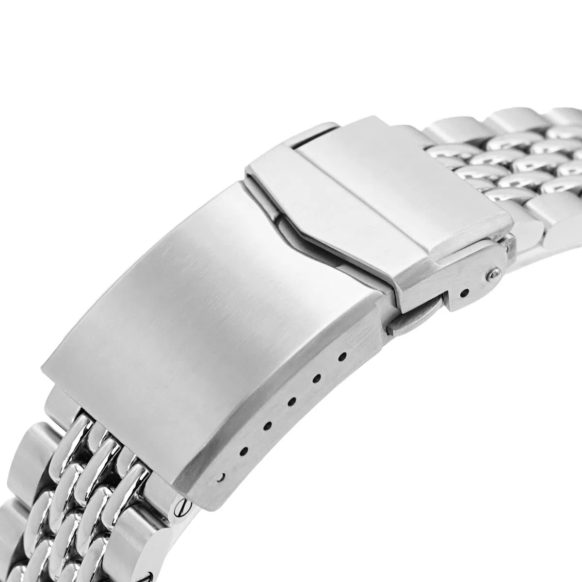 Correa de reloj de goma BOR de 22 mm compatible con modelos Seiko 5 Sport, 2 tonos cepillados y pulidos.