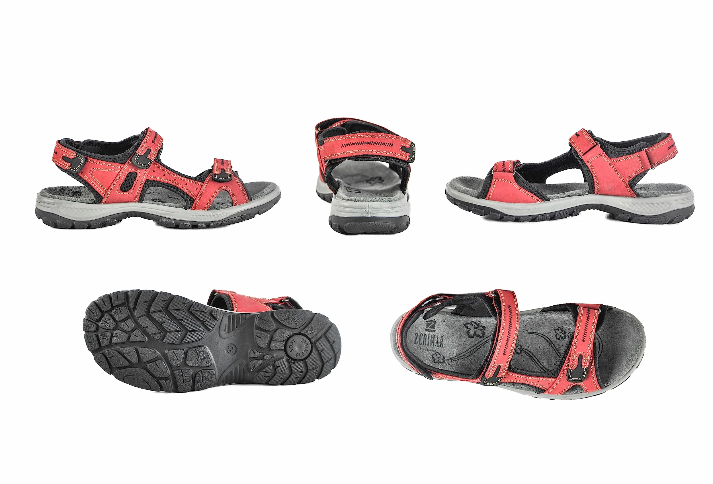 Zerimar Sandalia de Mujer de Trekking | Cierre Ajustable | Sandalias Cómodas | Suela de Goma Antideslizante | Correas Ajustables | Forro Interior de Piel | Altura del Tacón 2 cm