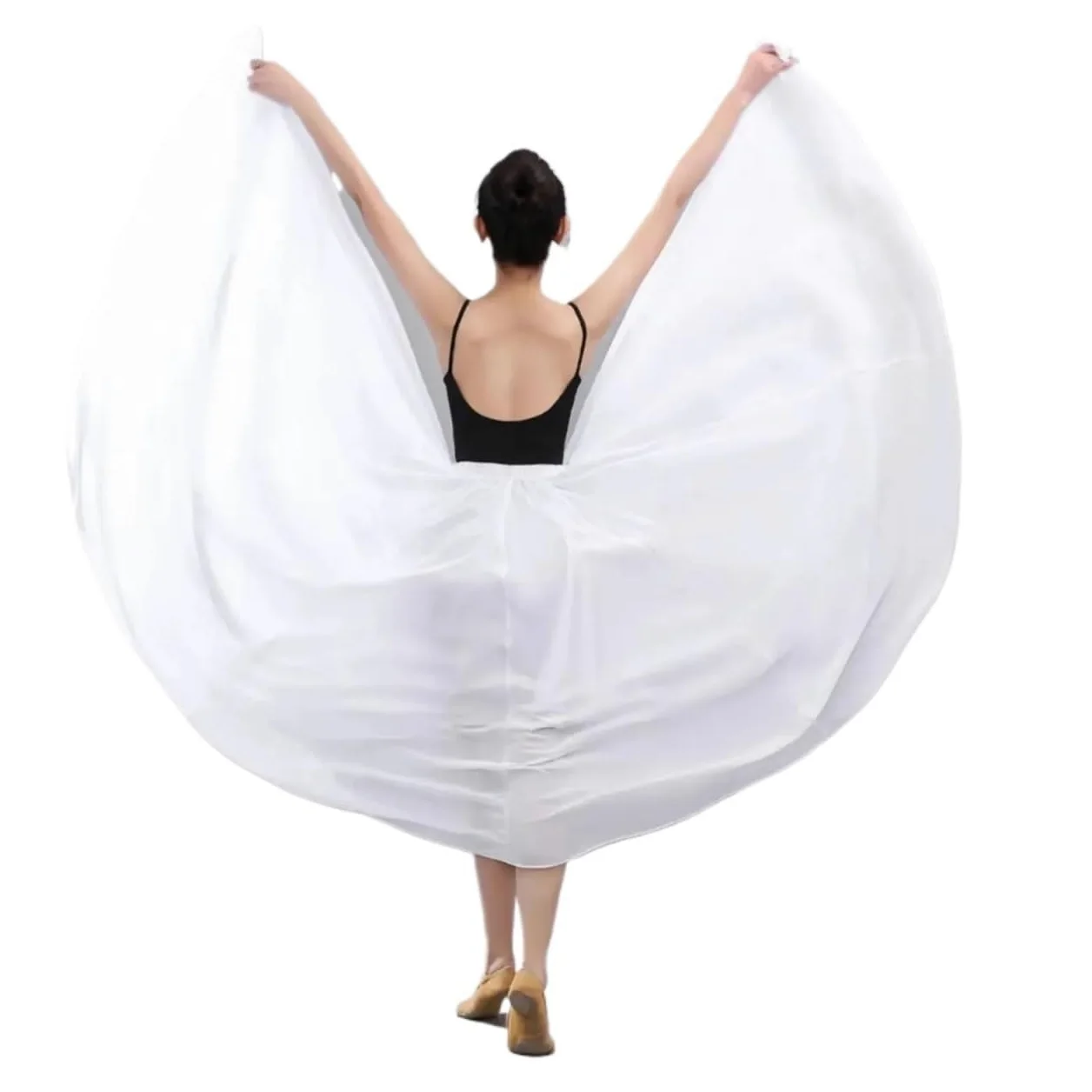 Falda de Gasa de 720 Grados para niña, Falda Larga de Ballet, Danza del Vientre, Gitana, Ropa de práctica para Bailarina, Falda de Baile Morada Lisa surtida