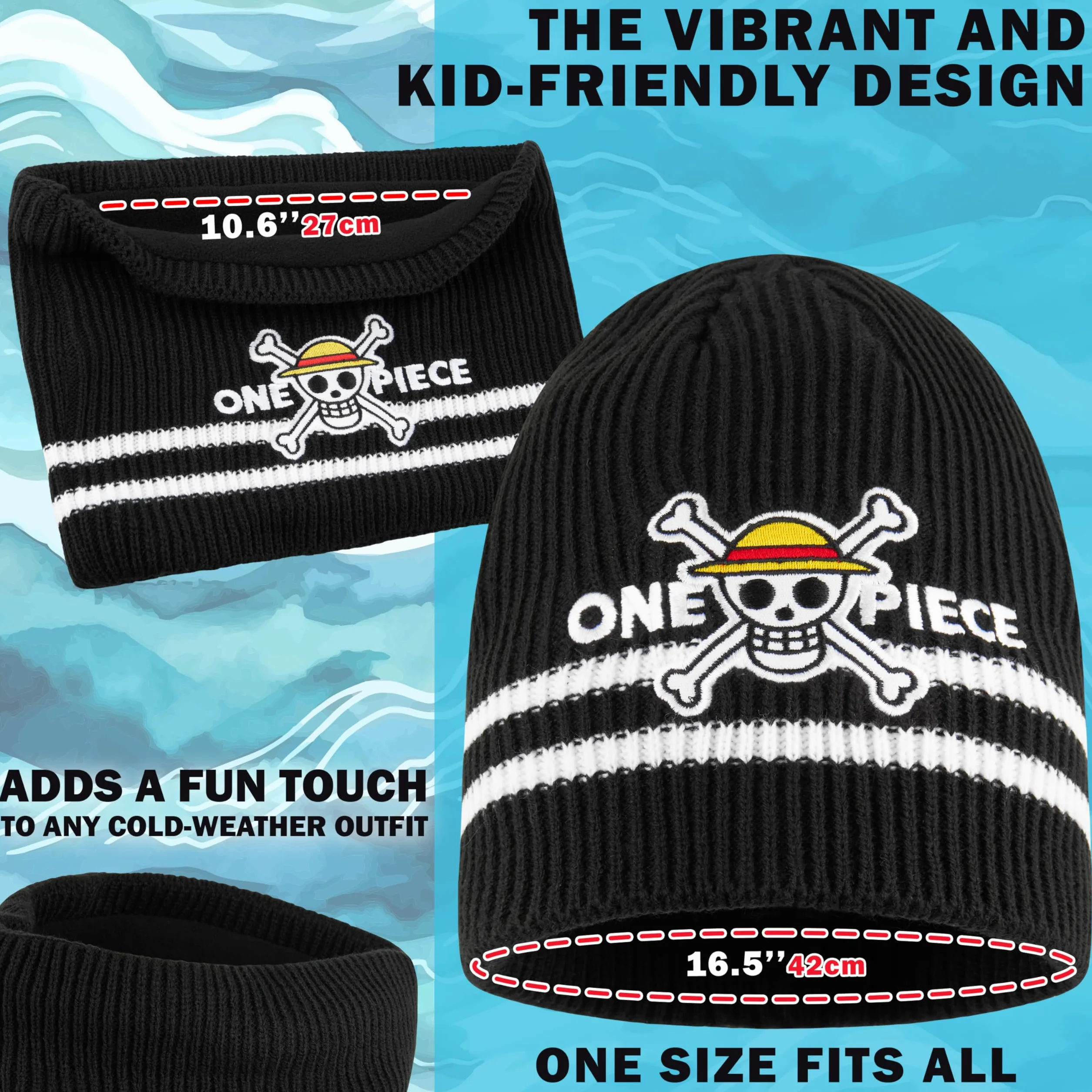 Get Trend Gorro Invierno e Cuello Niño, 2Pcs Conjunto para Niños Adolescentes, Accesorios de Invierno, Regalos de Anime