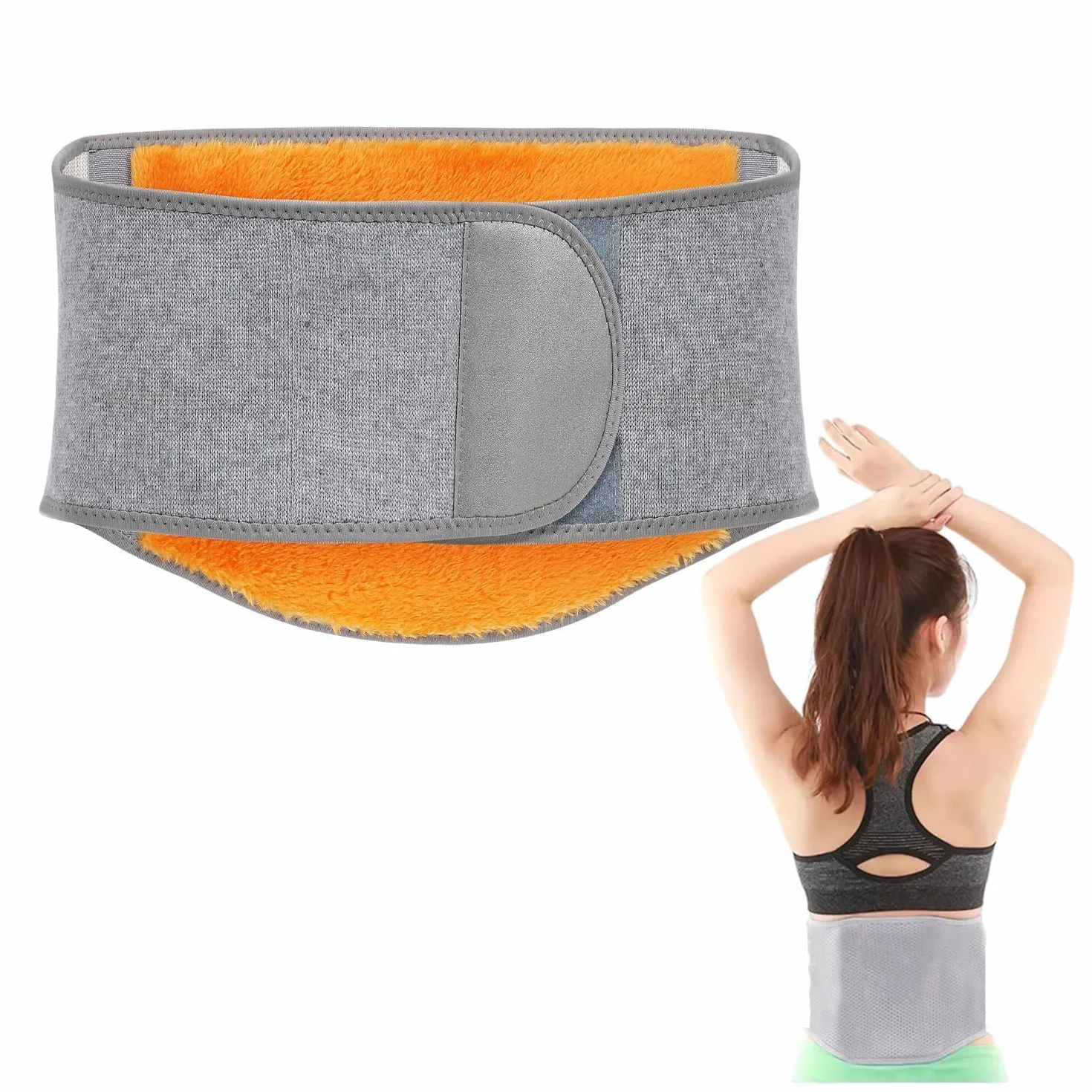 Calentador de espalda con protección térmica para los riñones, Cinturón Lumbar de Peluche, Calentador de espalda, Renal Calentador de espalda Cinturón,Cinturón lumbar térmico de invierno