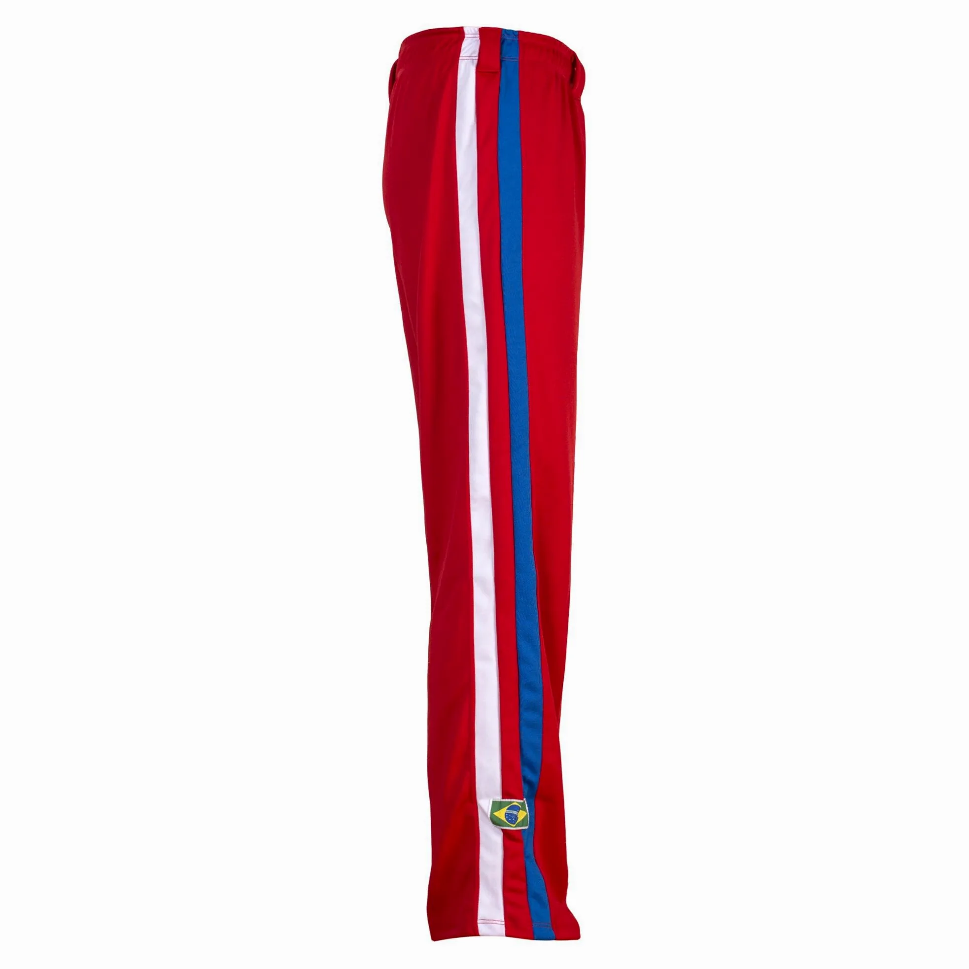 JL Sport Pantalones Auténticos Brasileños Capoeira Artes Marciales Hombres (Azul con Los Colores Nacionales En Brasil Verticales Bein Rayas)