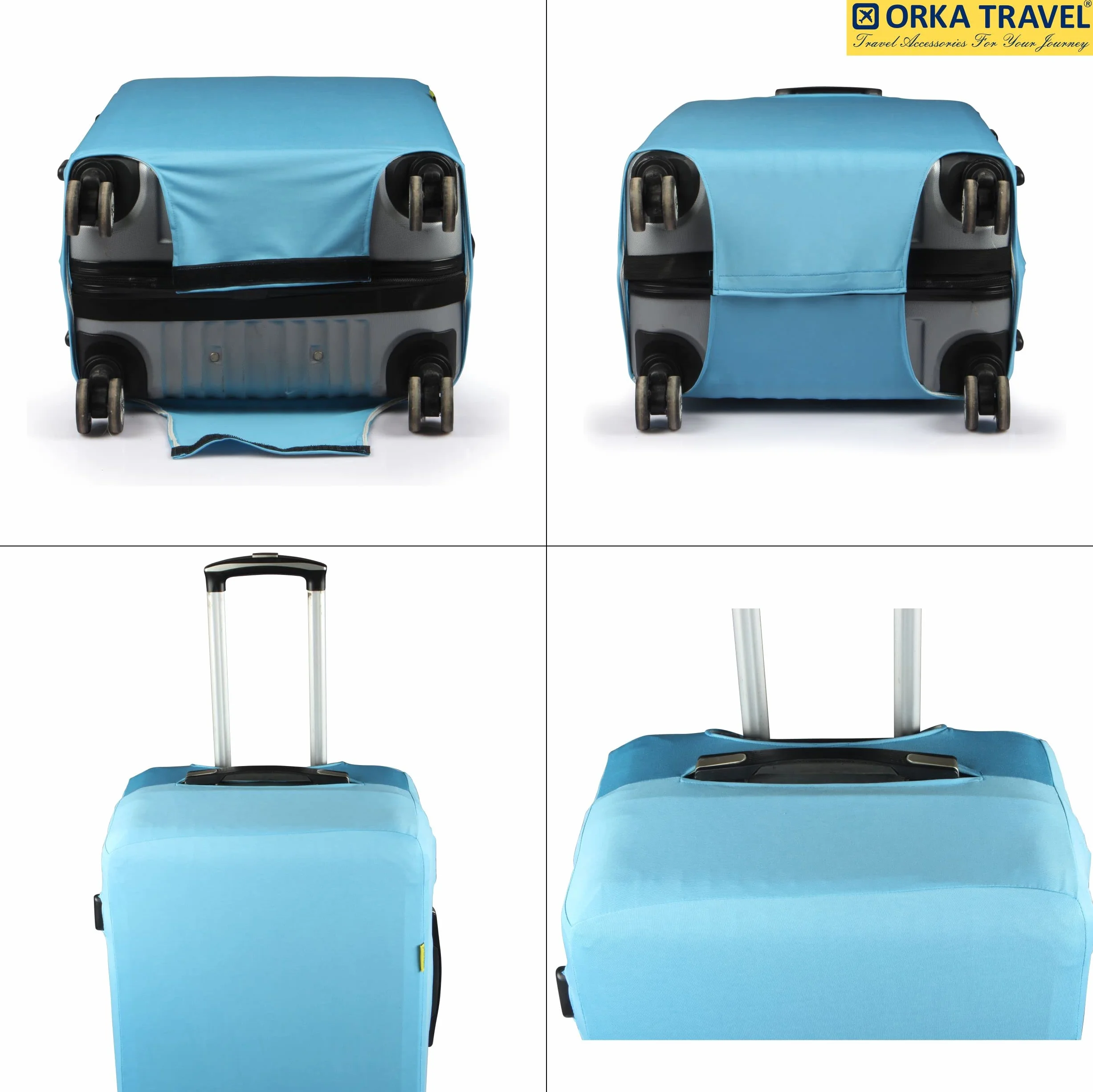 ORKA TRAVEL Funda protectora de equipaje lisa, Azul, Large [30 inch], Protector de equipaje