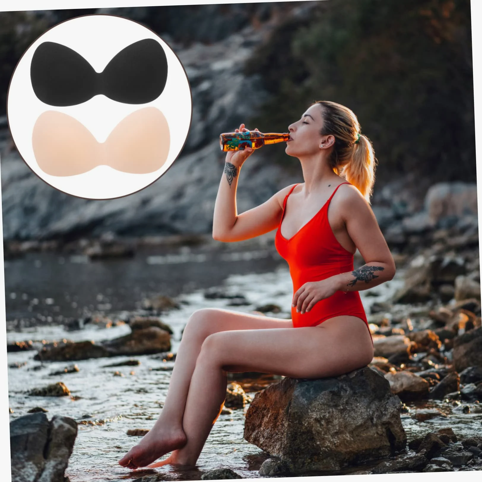 SOIMISS 20piezas Almohadillas De Sujetador Extraíbles Inserciones Pads para Sujetadores Deportivos Compatibles Ropa De Yoga y Trajes De Baño Color Piel
