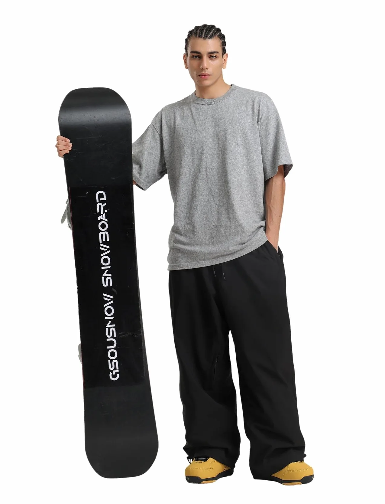 GSOU SNOW Hombres Mujeres Pantalones de Esquí Holgados Pantalones de Snowboard Baggy Pantalones de Nieve Oversize - Multibolsillos Impermeable Antiviento Transpirable Cálido