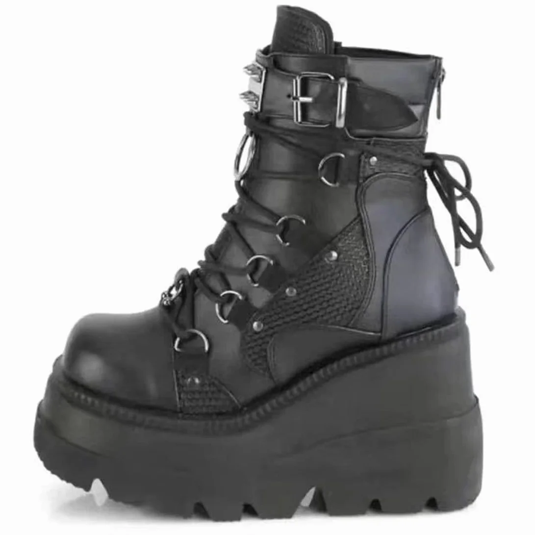 Ulalaza Pombas de vestir de mujeres Mary Jane zapatos Lolita Linda plataforma gótica Doble correa de tobillo Redondeo redondo Pombas de uniformes de tacón Chunky zapatos Perfectos para