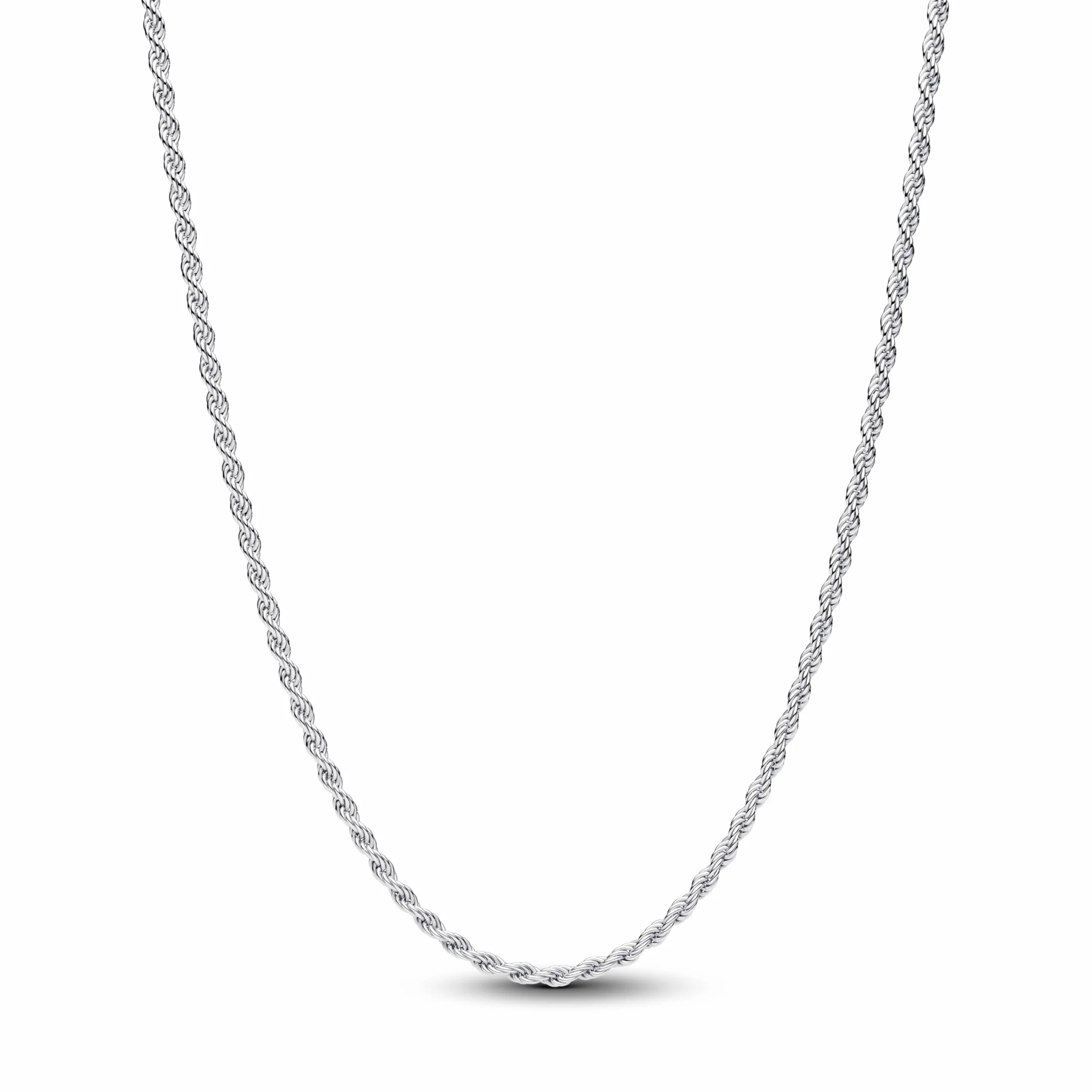 Cadena de cuerda de plata esterlina y cierre deslizante