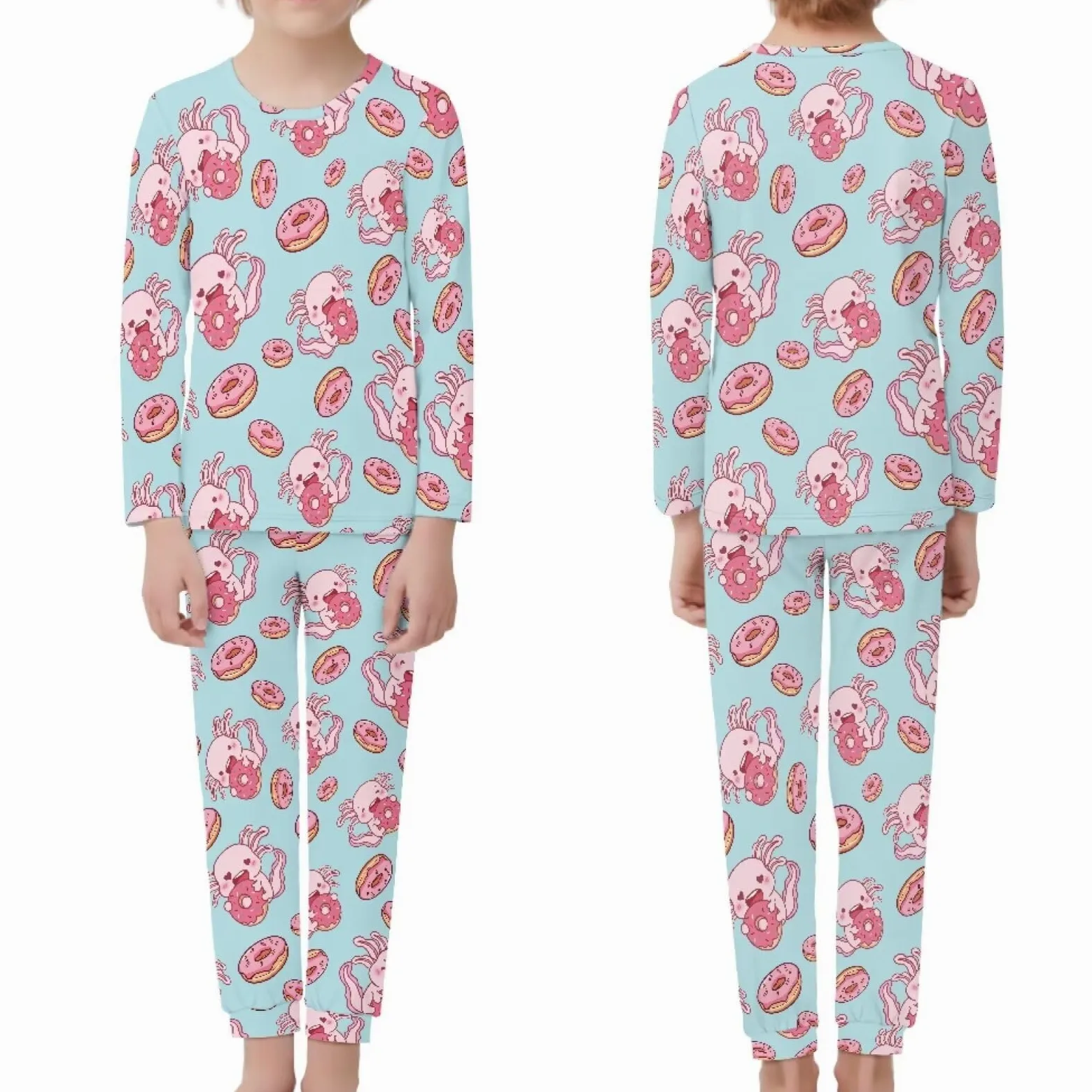 Pijama de manga larga con bolsillos para niños, conjunto de camisa y pantalones para niños de 3 a 16 años