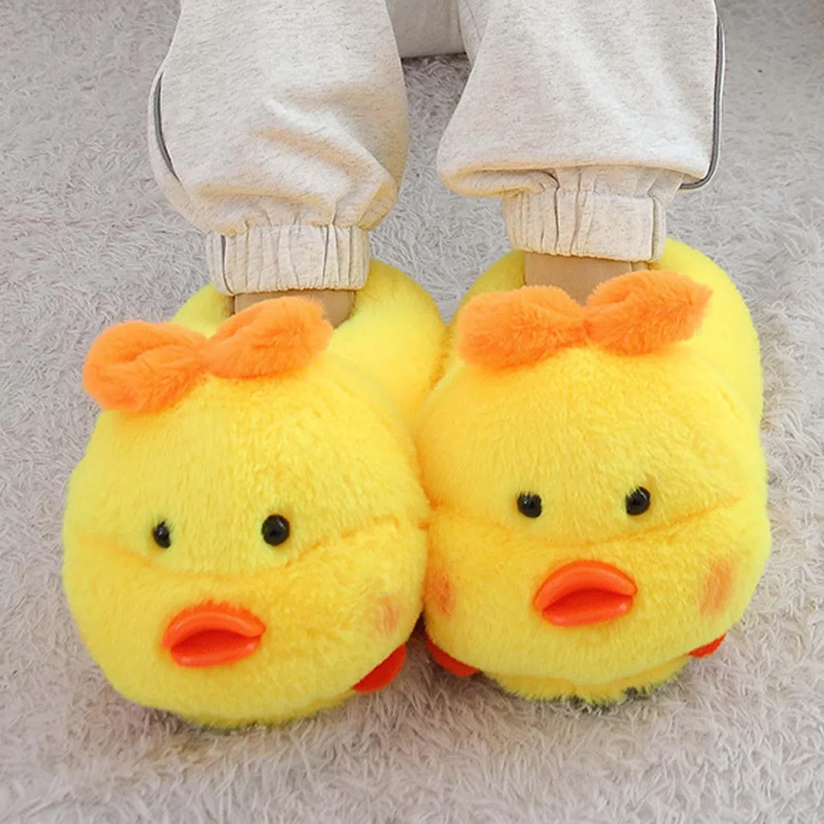 Pantuflas para mujer, diseño de animales de dibujos animados con tacones acolchados, para invierno, cálidas, para interiores