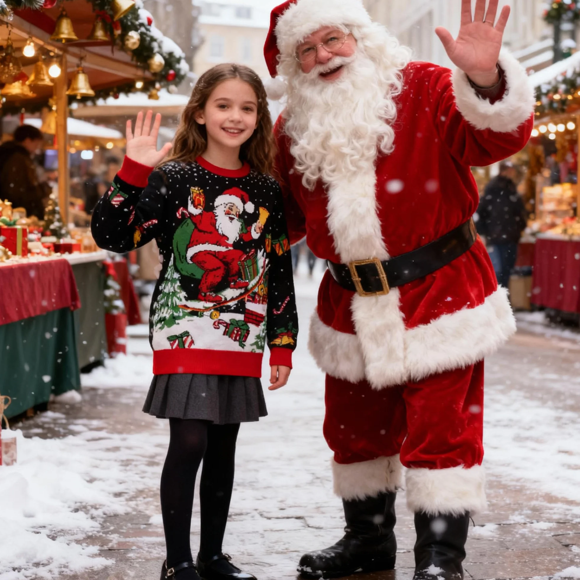 Kids4ever Suéter de Navidad Jersey de Punto Reno Rudolph Manga Larga Cuello Redondo para niños 7-13 años