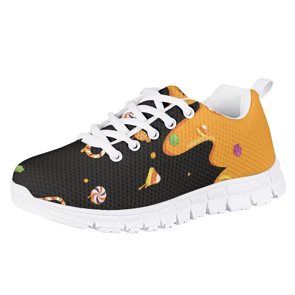 Zapatillas deportivas de gimnasio para niñas, zapatillas de correr para caminar, zapatos de malla con cordones, zapatos blancos ligeros y transpirables, candy, 36 EU