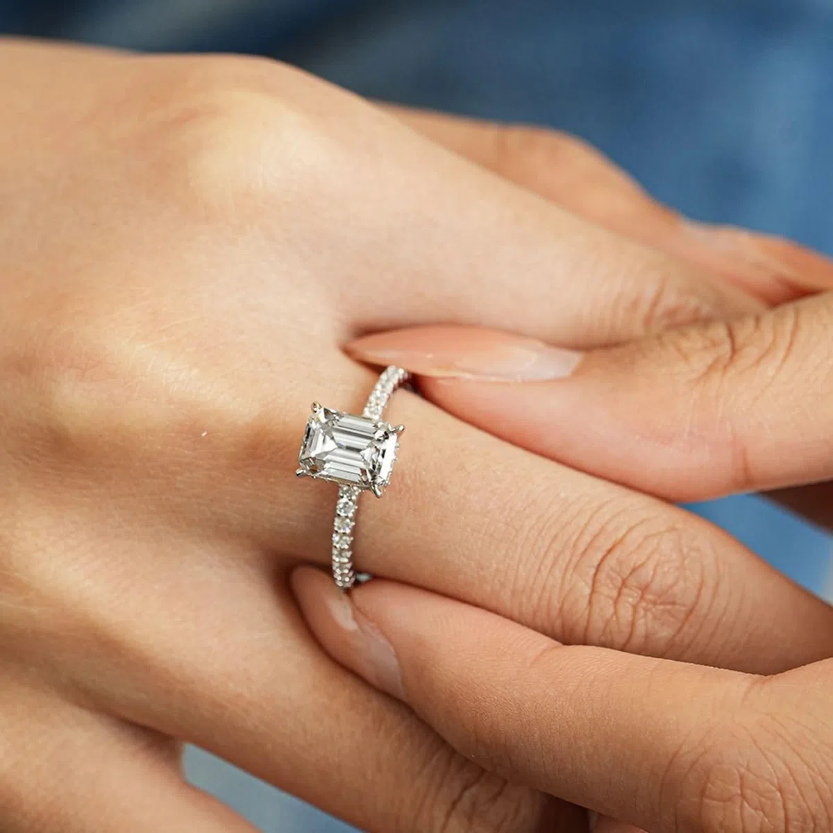 Anillo de boda para mujer, oro, alianzas halo con moissanite de 1 ct, anillo de compromiso de oro blanco, oro auténtico