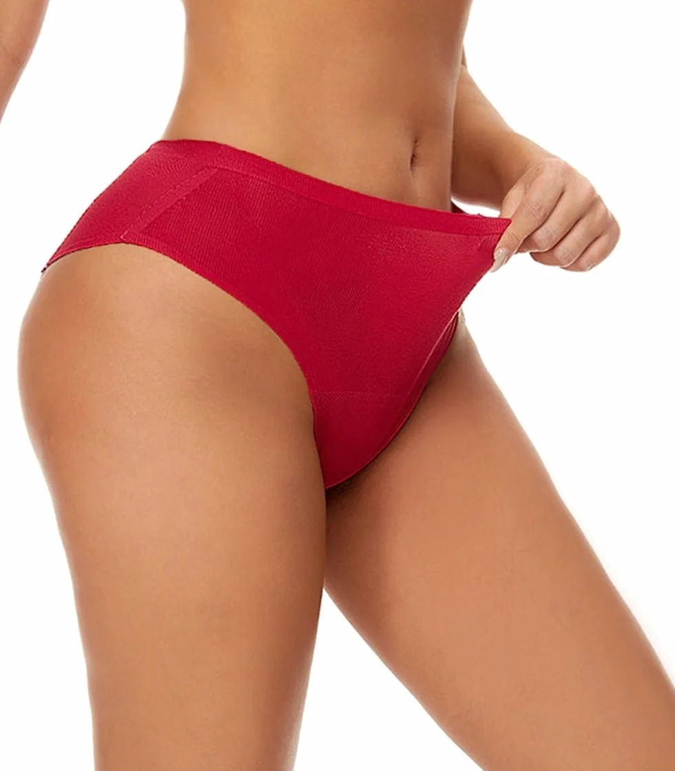 Bragas Menstruales para Mujer Bragas absorbentes a Prueba de Fugas de Cintura Media Ropa Interior Menstrual Bragas de algodón Con Protección para El Período Paquete de 5 Multicolor 4Xl