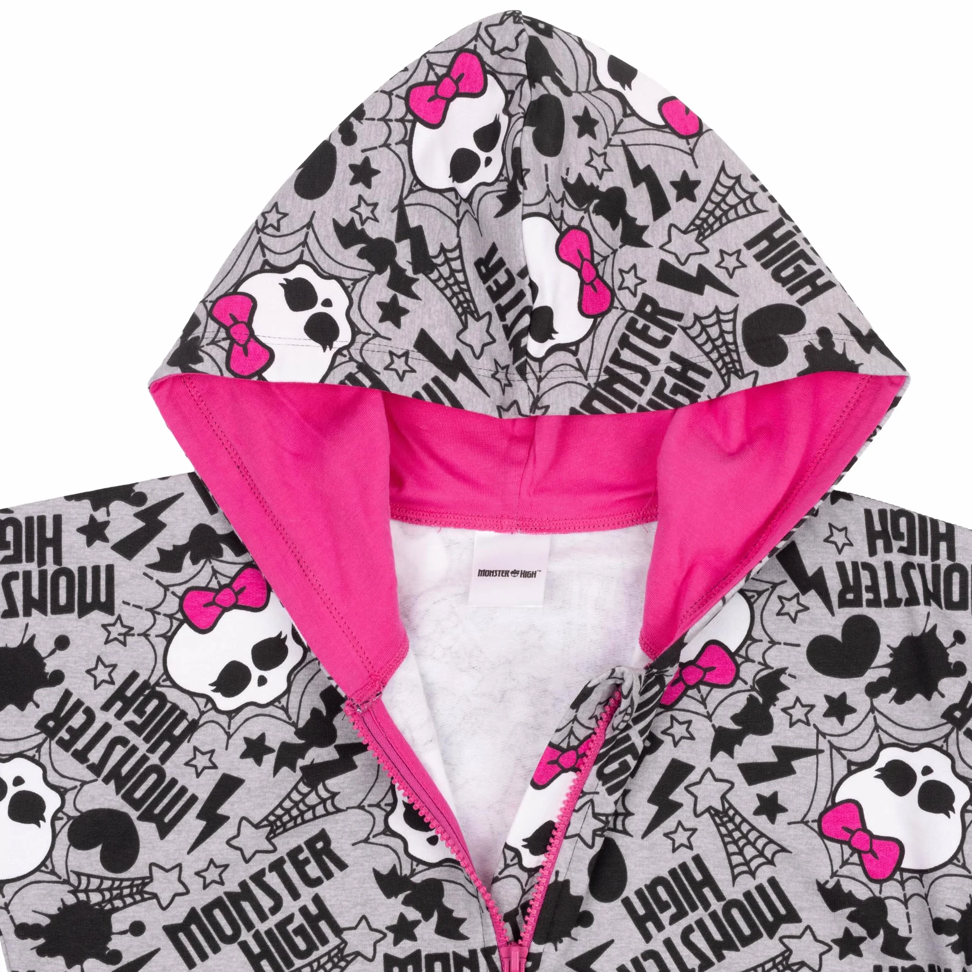 Monster High - Sudadera con capucha para niñas, color gris
