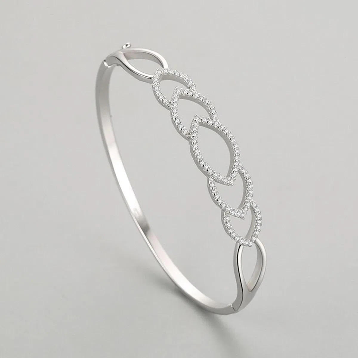 Pulseras huecas de mejor amiga para mujer con moissanita, pulseras para parejas, oro blanco de 9K/14K/18K/Pt950, 17CM, Oro blanco, Moissanite