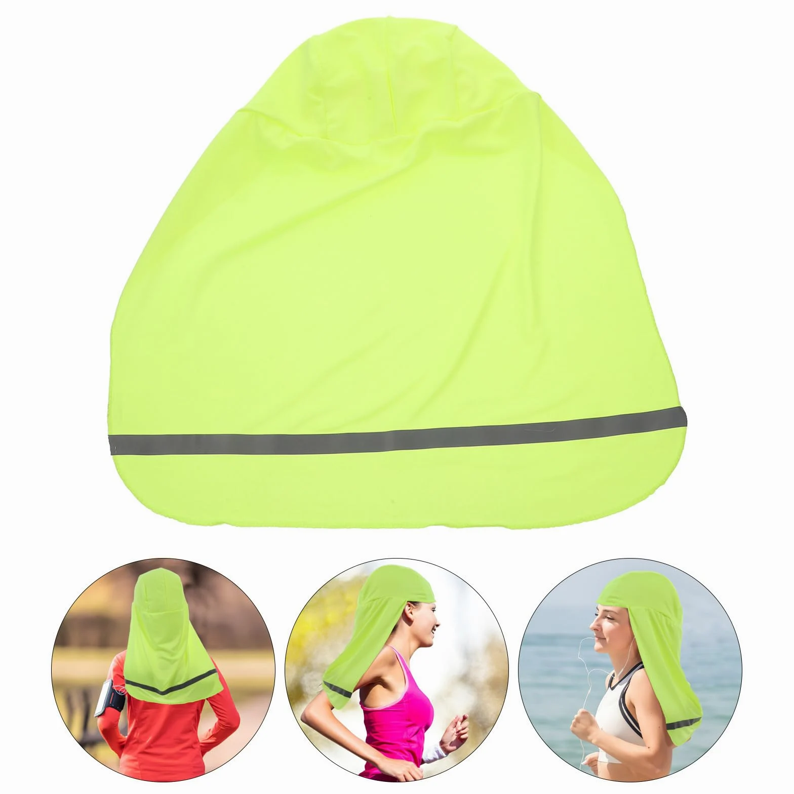 Operitacx 16 Piezas Gorra de Casco de Secado Rápido con Banda Reflectante | Fibra Sintética, Amarillo Fluorescente, Extensión Parasol, Uso Versátil para Pesca y Deportes al Aire Libre