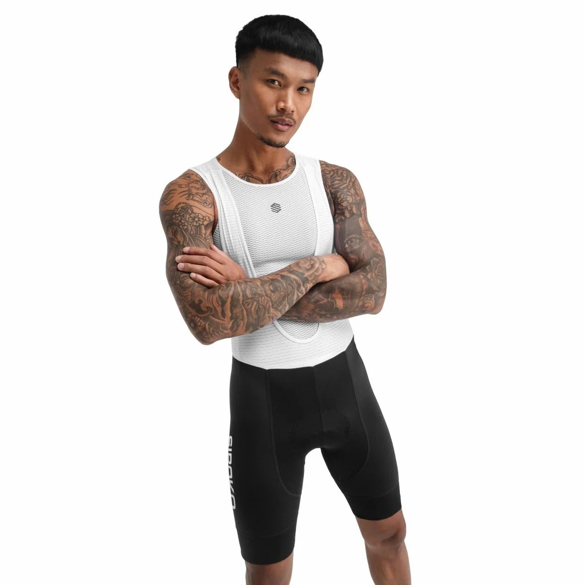 SIROKO - Culotte Ciclismo Mortirolo - XL - Negro/Blanco