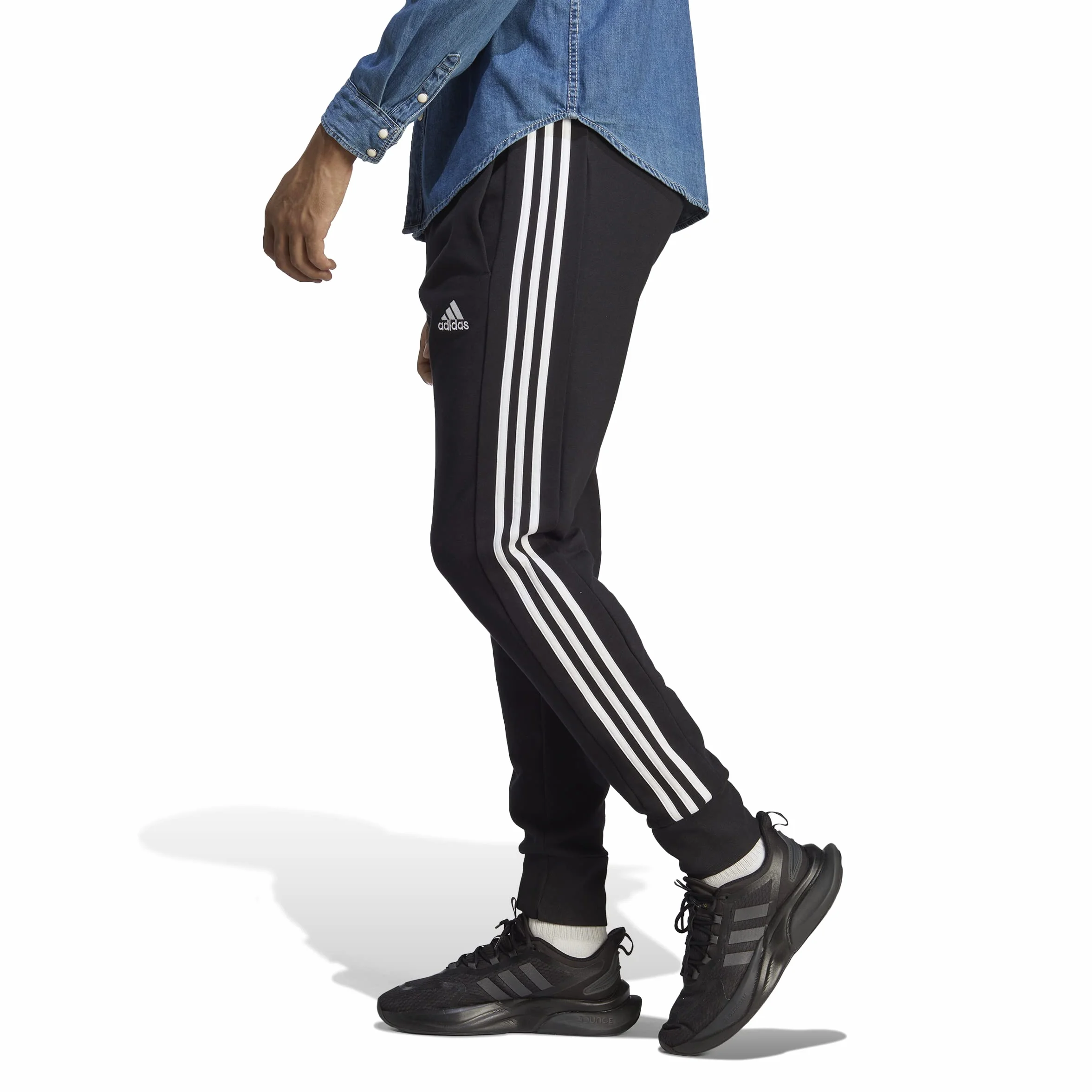 adidas Essentials French Terry Tapered Cuff 3-Stripes Pants - Pants Hombre