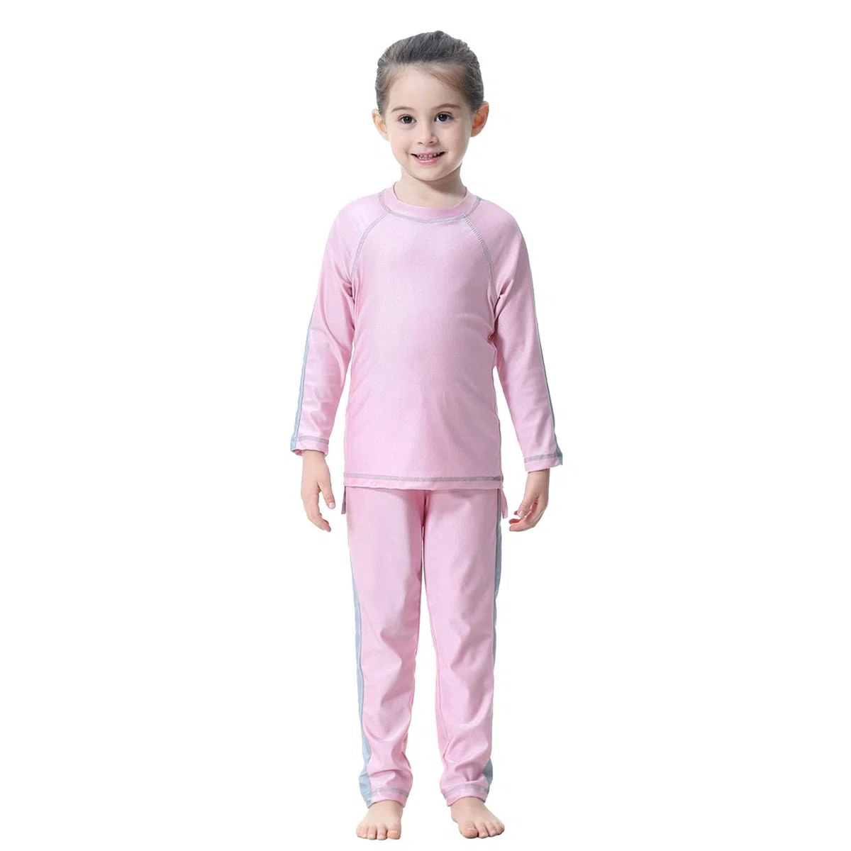 Bikini para niña adolescente con falda para niñas. Traje de baño con cobertura completa: camiseta de natación de manga larga y bañador para playa y piscina