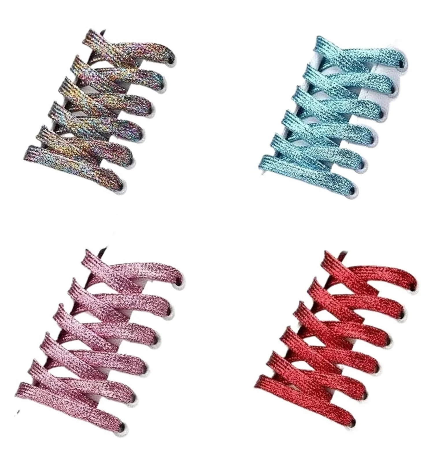5 pares de cordones brillantes dorados y plateados for zapatillas, botas zapatos Para Sneaker